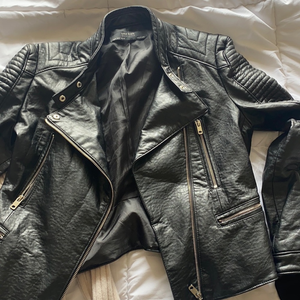 Zara faux leather jacket M